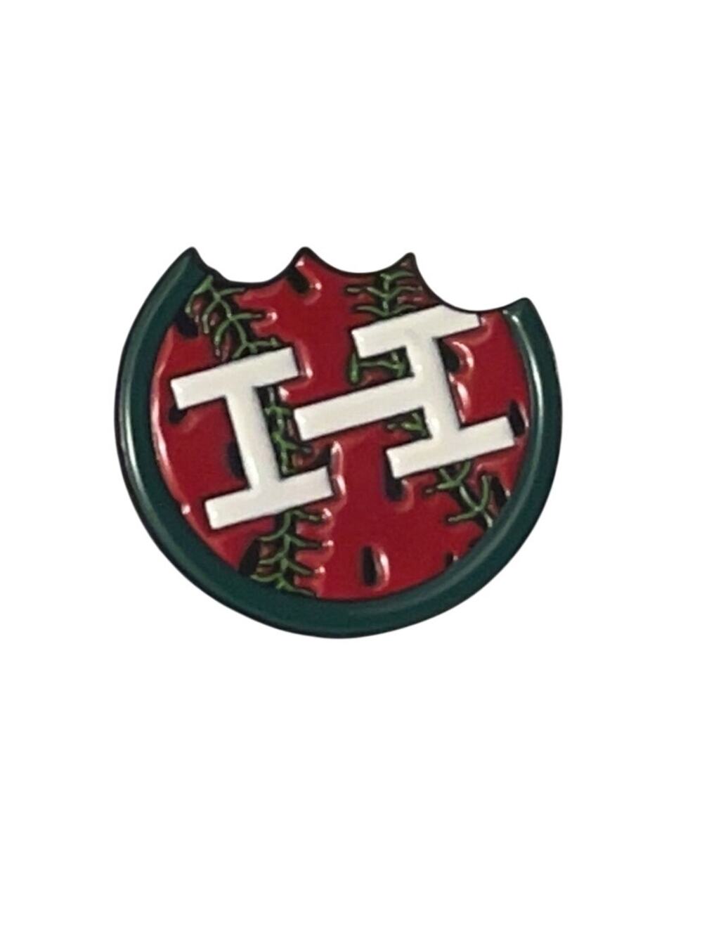 Hat Club Watermelon Collection Enamel Pin - H Logo Bitten Design